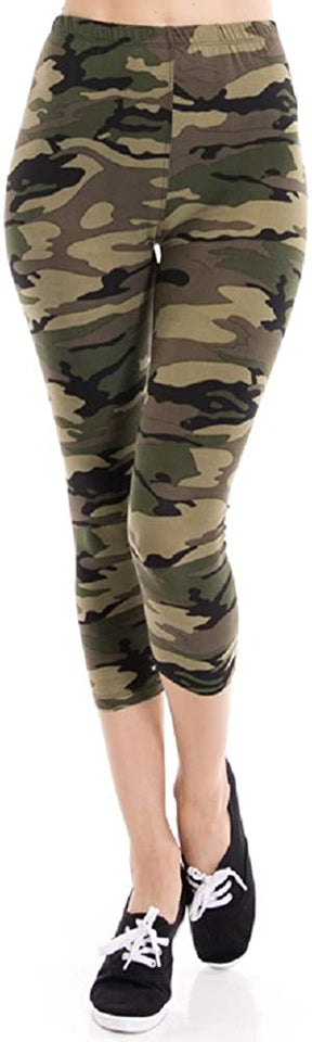 Armycrew Womens Camouflage Colored Printed Crop Leggings