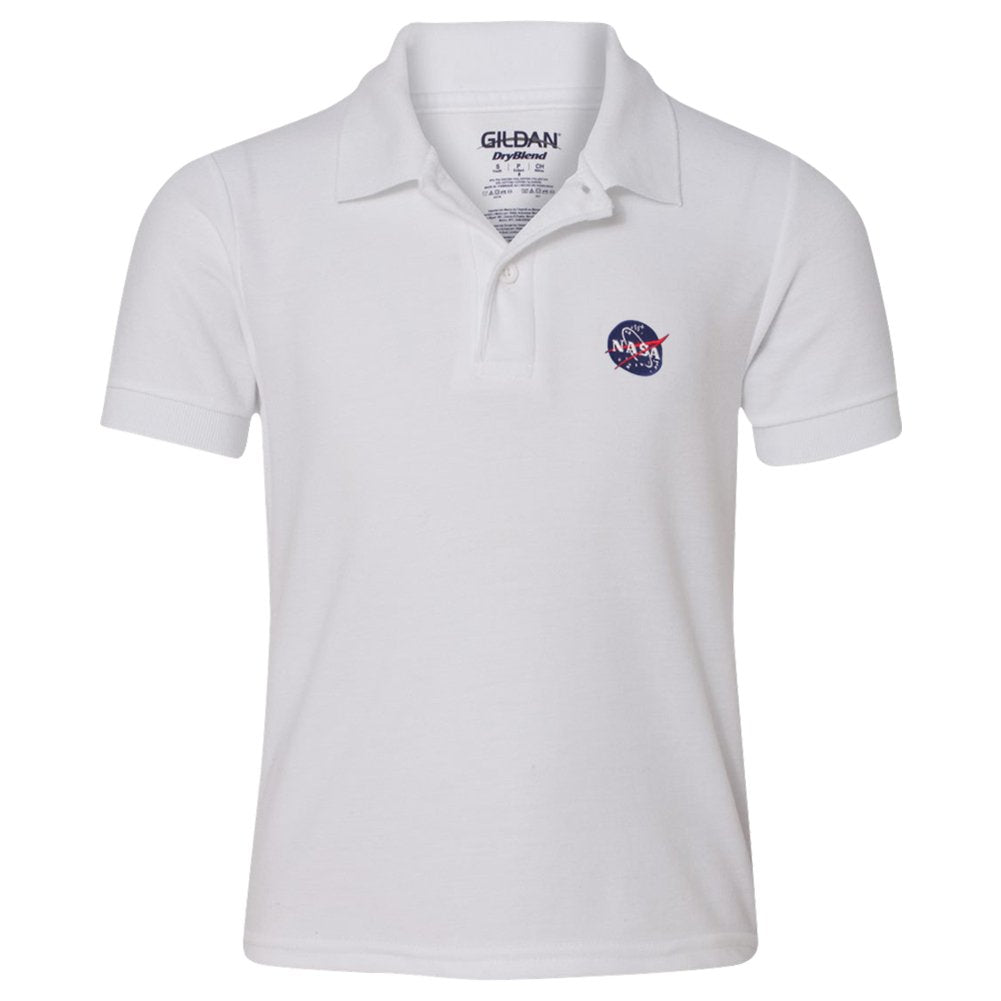 Gildan Youth NASA Insignia Embroidered Double Pique Polo Shirt - XS to XL