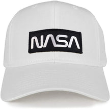 Armycrew NASA Black White Worm Structured High Profile Baseball Cap