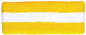 Cotton Terry Cloth Stretchy Stripe Sports Headband - BLUE WHITE