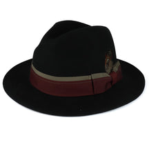 Armycrew XXL Big Size Wool Felt Hat with Feathered Dual Color Hat Band