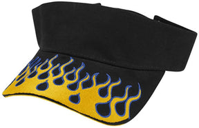 MC Biker Flame Embroidery Brushed Cotton Visor