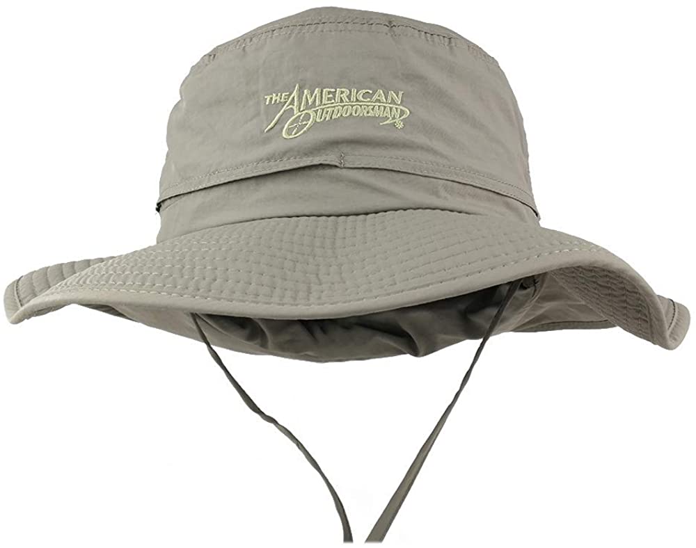 American Outdoorsman Sport Activity Taslon UV Protection Bucket Hat with Flap - Charcoal - L