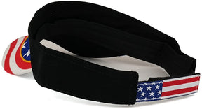 USA Flag Printed Bill Brushed Cotton Twill Sun Visor