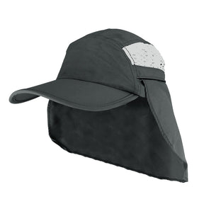 Armycrew Taslon UV 50 Plus Water Repellent Cap with Hidden Flap - Charcoal - Large