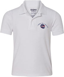 Youth I Need My Space NASA Insignia Embroidered Double Pique Polo Shirt