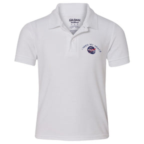 Youth I Need My Space NASA Insignia Embroidered Double Pique Polo Shirt