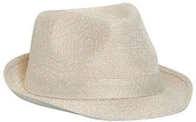 Mens Stylish Lightweight Linen Solid Color Fedora Hat