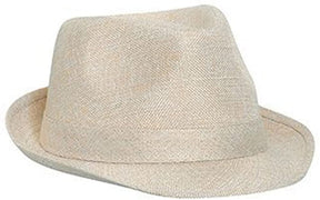 Mens Stylish Lightweight Linen Solid Color Fedora Hat