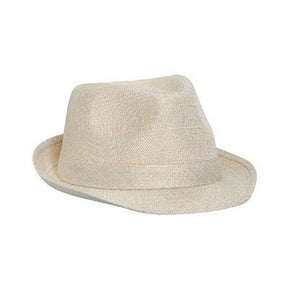 Mens Stylish Lightweight Linen Solid Color Fedora Hat