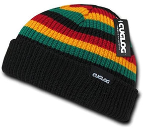 Dynamic Striped Pattern Rib Knitted Beanie