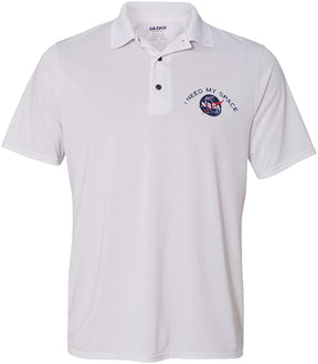 Mens NASA I Need My Space Meatball Embroidered Poly Jersey Sport Shirt