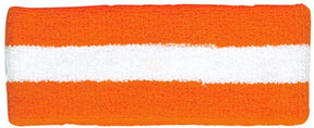 Cotton Terry Cloth Stretchy Stripe Sports Headband - BLUE WHITE