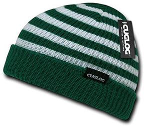 Dynamic Striped Pattern Rib Knitted Beanie