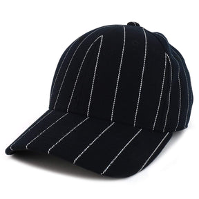 Armycrew Pin Striped Structured Fitted Baseball Cap - Black - 7 1/8