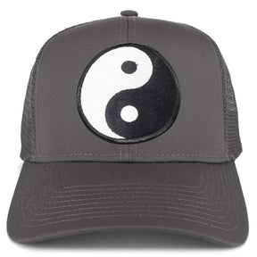 Armycrew White Yin Yang Patch Structured Mesh Trucker Cap