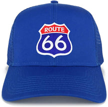 Armycrew Route 66 Blue Red Patch Structured Trucker Mesh Cap