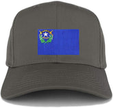 Armycrew XXL Oversize New Nevada State Flag Patch Adjustable Baseball Cap - Charcoal