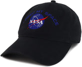 NASA I Need My Space Embroidered 100% Brushed Cotton Soft Low Profile Cap - Black