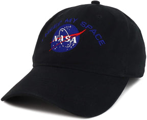 NASA I Need My Space Embroidered 100% Brushed Cotton Soft Low Profile Cap - Black