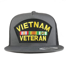 Armycrew Flexfit Oversize XXL Vietnam Veteran Large Patch 5 Panel Flatbill Snapback Mesh Cap