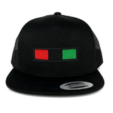 5 Panel Africa Red Black Green Embroidered Iron on Patch Flat Bill Mesh Snapback
