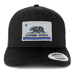 Armycrew California Thin Blue Line Flag Patch Mesh Trucker Cap