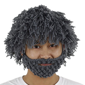 Armycrew Caveman Beard Beanie Wig for Halloween Fun Party for Youth to Adult