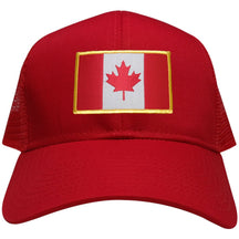 Canada Embroidered Gold Border Flag Iron On Patch Adjustable Mesh Trucker Cap