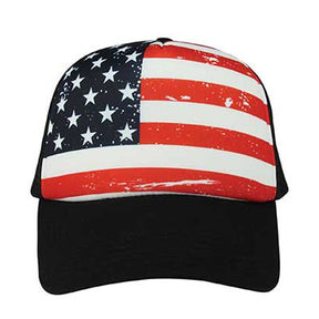Armycrew USA American Flag Foam Adjustable Trucker Mesh Cap