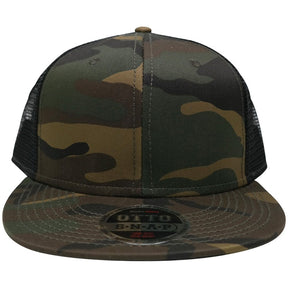 Camo Pattern Premium Snapback Flat Bill Mesh Back Trucker Baseball Cap