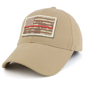 Armycrew USA Desert Digital Thin Red Flag Tactical Patch Cotton Adjustable Baseball Cap
