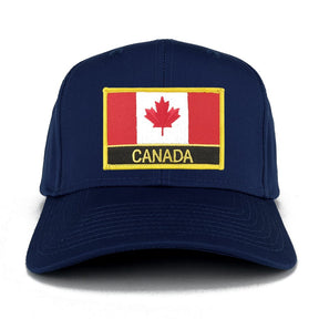 Canada Flag with Text Embroidered Iron on Patch Adjustable Baseball Cap