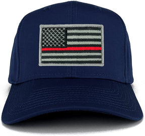 Armycrew XXL Oversize Thin Red Line USA American Flag Patch Solid Baseball Cap