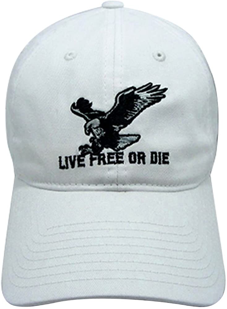 Live Free or Die American Eagle Embroidered Washed Cotton Cap