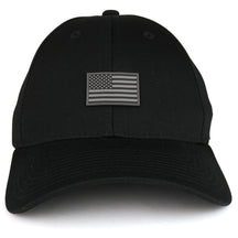Armycrew Small Rubber American Flag Structured Cotton Adjustable Baseball Cap