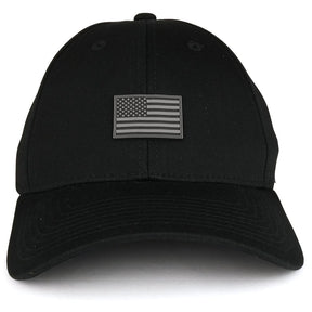 Armycrew Small Rubber American Flag Structured Cotton Adjustable Baseball Cap