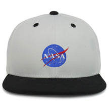 Armycrew Youth Kid's Small NASA Insignia Patch Flat Bill Snapback 2-Tone Baseball Cap