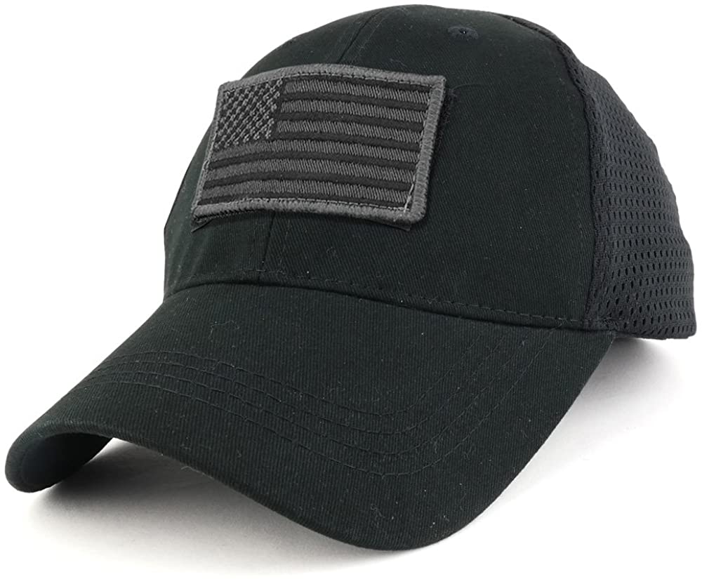 Armycrew USA Grey Flag Tactical Patch Cotton Adjustable Trucker Cap