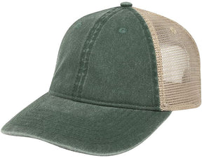 Armycrew Low Profile Washed Pigment Dyed Cotton Mesh Back Trucker Cap
