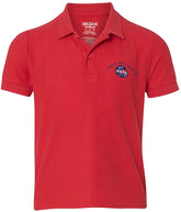 Youth I Need My Space NASA Insignia Embroidered Double Pique Polo Shirt