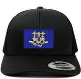 Armycrew New Connecticut State Flag Embroidered Patch Retro Trucker Mesh Cap