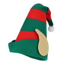 Armycrew Santa's Helper Striped Felt Elf Hat Ears pom
