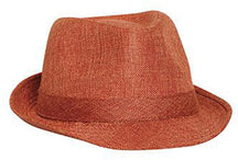 Mens Stylish Lightweight Linen Solid Color Fedora Hat