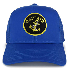 Armycrew Captain Anchor Circular Patch Oversized XXL Structured High Profile Trucker Cap