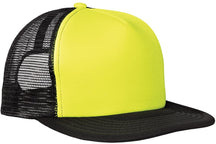 Armycrew Neon Color Flat Bill Adjustable Snapback Mesh Trucker Cap