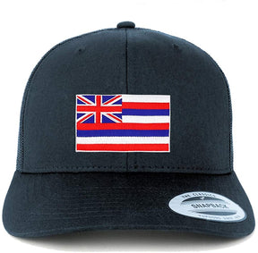 Armycrew New Hawaii State Flag Embroidered Patch Retro Trucker Mesh Cap