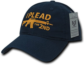 Armycrew I Plead The 2nd Embroidered Soft Crown Washed Cotton Baseball Cap