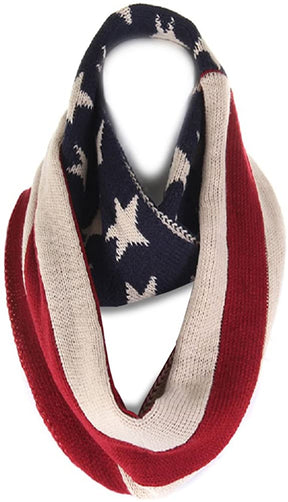 USA American Flag Warm Acrylic Infinity Scarf