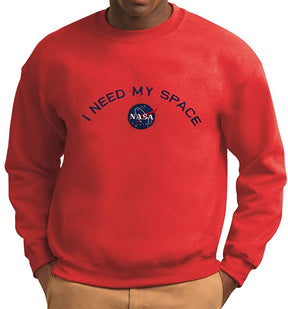 Men's NASA I Need My Space Insignia Embroidered Crewneck Sweatshirt